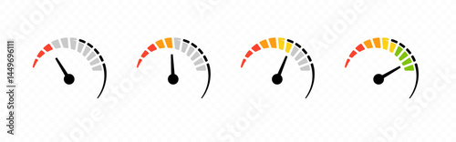 Speedometer vector icon symbolizing velocity, acceleration, and high-performance automotive speed
