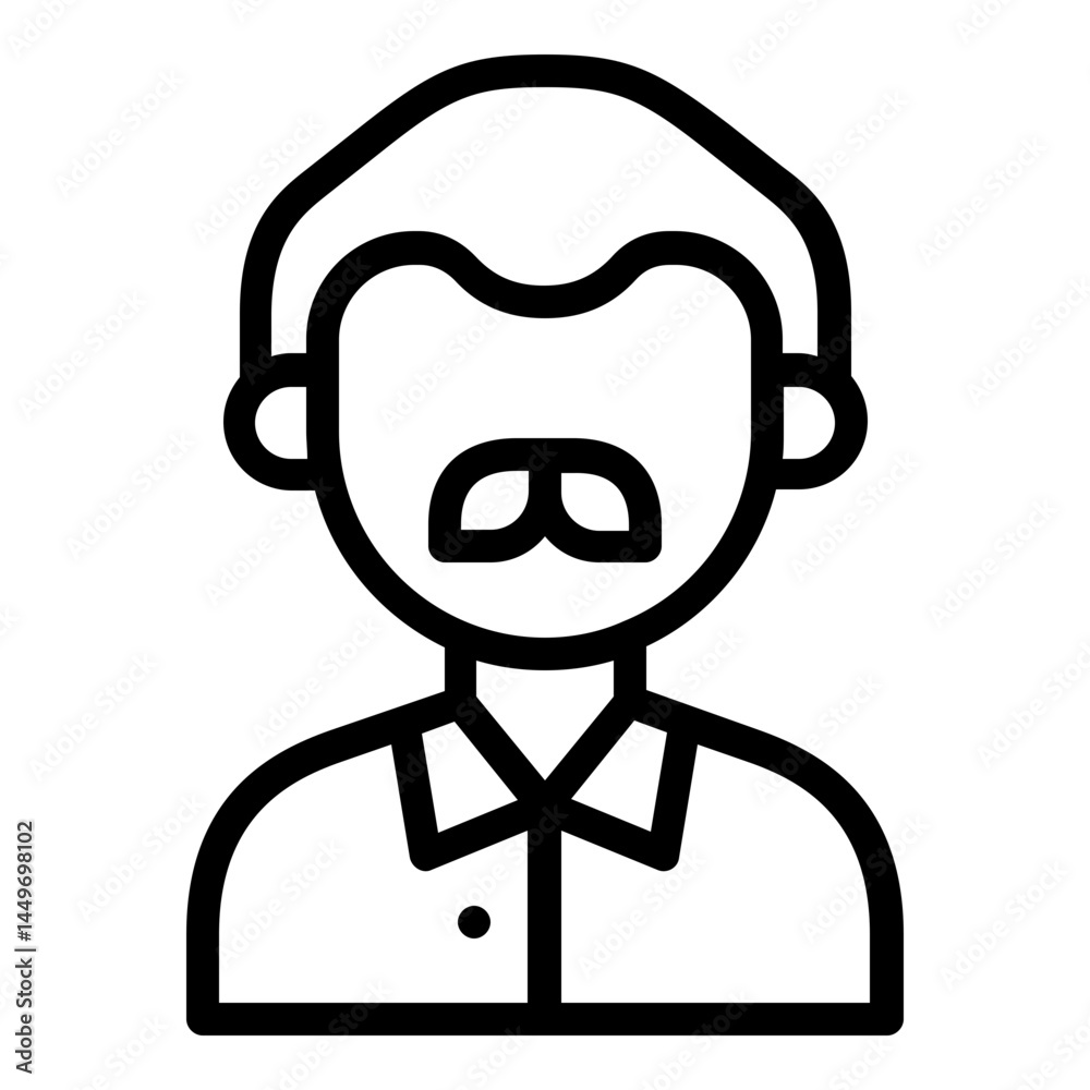 Naklejka premium father icon line