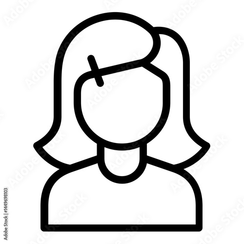 female avatar icon line