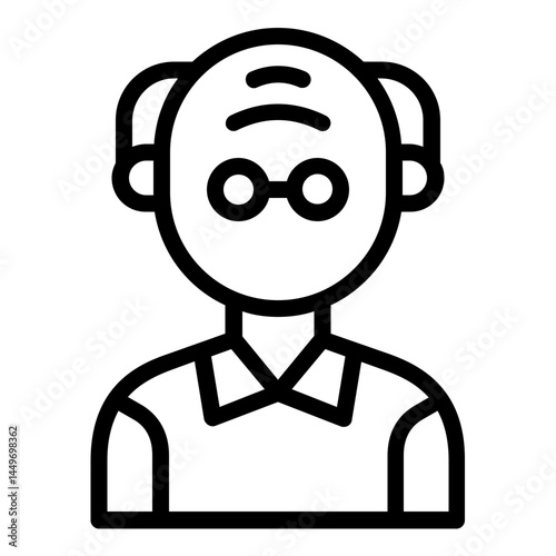 old man icon line