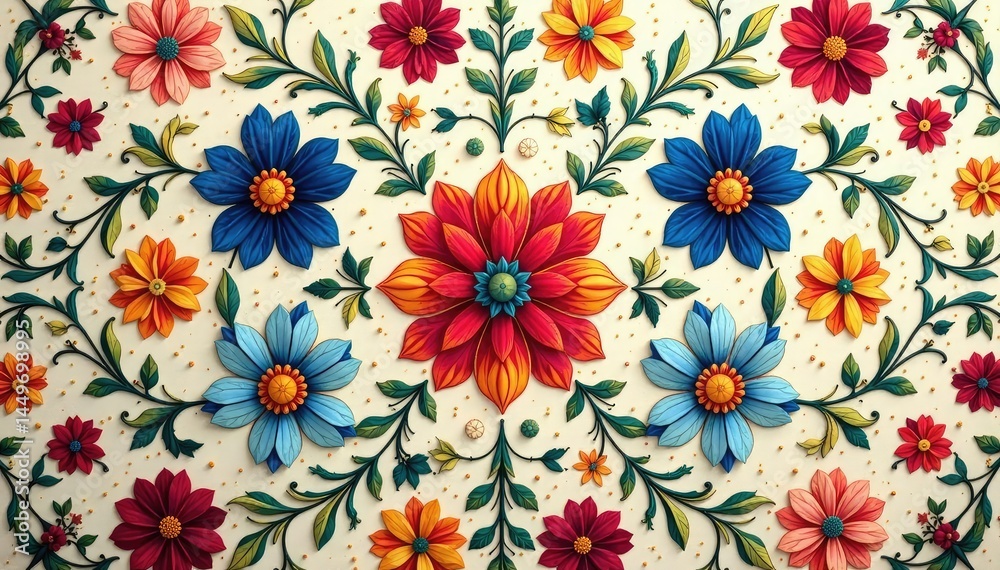 Intricate floral design, repeating seamlessly for textile or wallpaper , tileable pattern, design pattern Intricate floral design, repeating seamlessly for textile or wallpaper , tileable pattern, design pattern