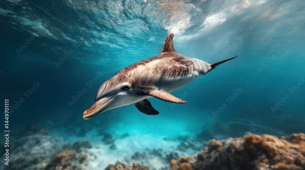 Obraz premium Dolphin in Azure Waters