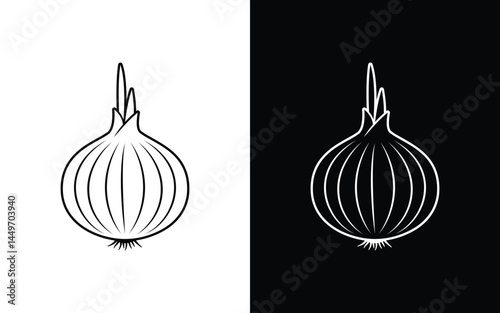 yellow onion vector illustration. yellow onion outline design 