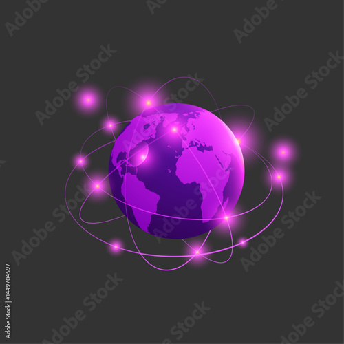 Global area network icon flat vector design