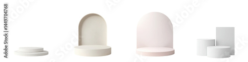 Geometric minimalist modern abstract podiums for product display