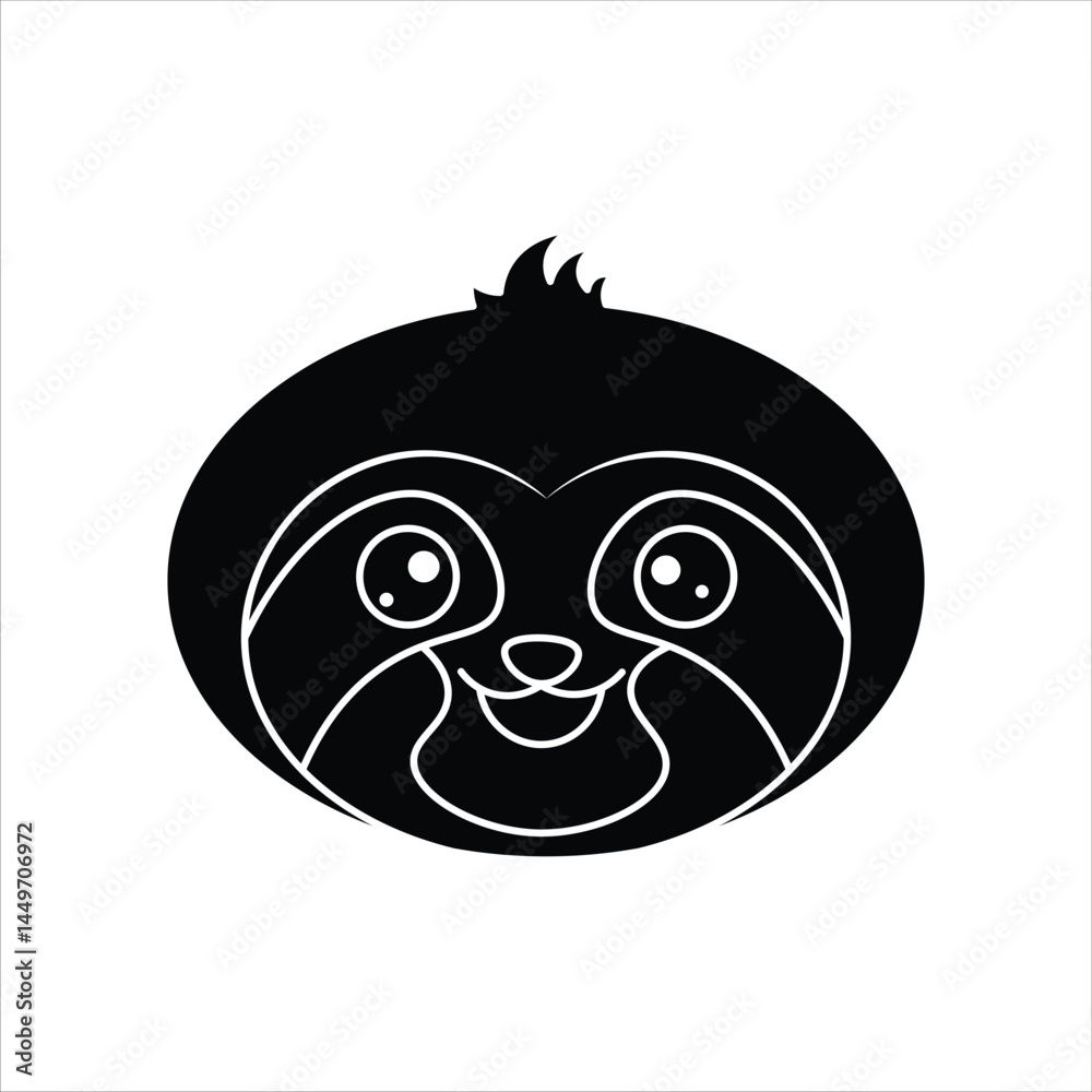Fototapeta premium Sloth Head Icon in Colored Style