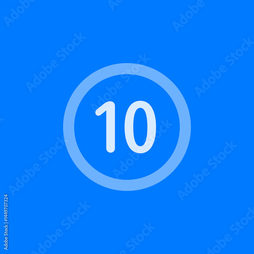 Outlined Ten Circle