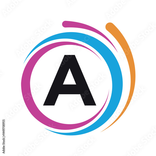 Initial laundry Logo combine with letter A vector template
