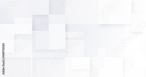 Abstract light grey white business background with squares, shadow lines. Gray office cover banner. Diagonal diamonds stripe design. Premium minimal blank technology. Modern luxury blank text space