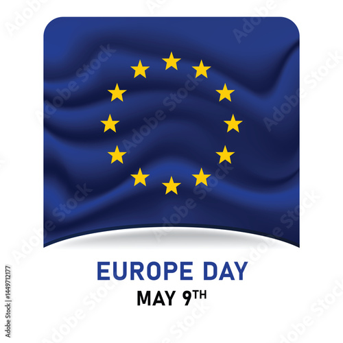 Happy Europe Day Flag 9 May illustration vector design