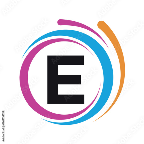 Initial laundry Logo combine with letter E vector template