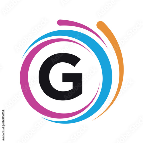 Initial laundry Logo combine with letter G vector template