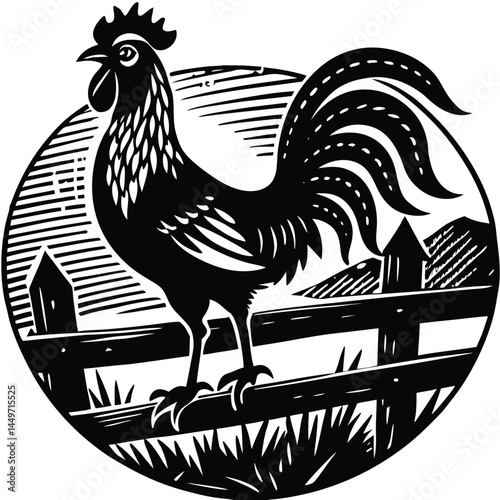 hen or chicken, rooster and chicks silhouette set. hen, rooster and chicks isolated farm animal silhouette icon vector collection
