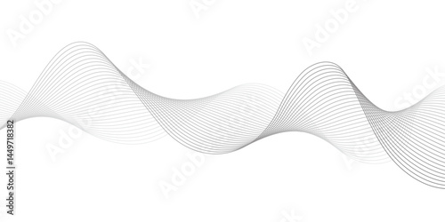 Abstract Vector Composition of Wave Lines on Transparent Background – Ideal for High-Tech Communication Designs, Big Data Reports, Research Presentations, and Business Technology Collateral

