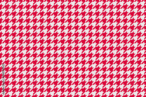 Vibrant red and white houndstooth pattern.  Perfect for fashion, textile, and website backgrounds.  This classic design offers a sophisticated and timeless aesthetic, suitable for various projects.