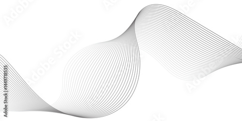 Abstract Vector Composition of Wave Lines on Transparent Background – Ideal for High-Tech Communication Designs, Big Data Reports, Research Presentations, and Business Technology Collateral
