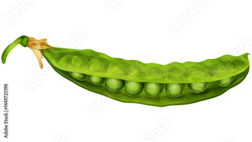 green peas on white background