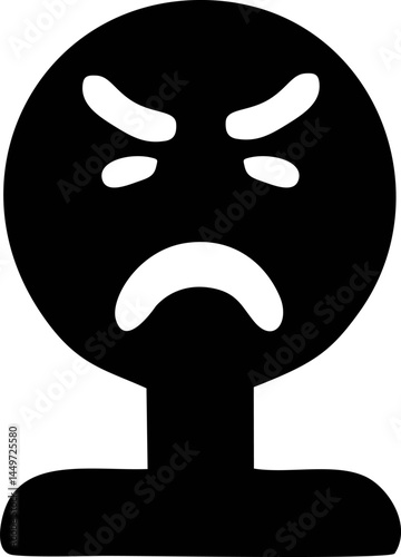 Angry emoticon graphic design for social media use.