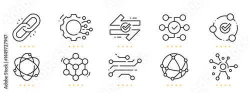 Connect related line icons. Editable stroke