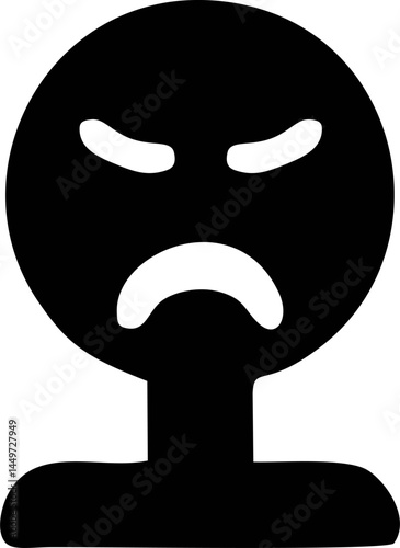 Angry and Disappointed Emoji Silhouette