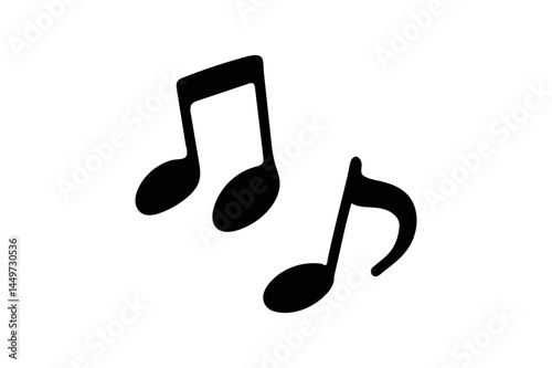 Musical Notes Melody Icon Set Simple Silhouette Vector Art for Music Design
