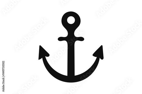 Anchor Icon Marine Nautical Vector Silhouette Art