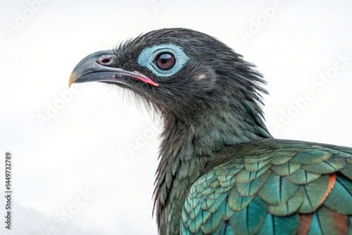 Close up View of a Guan Bird With Striking Features Generative AI