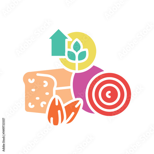 High fiber color flat icon for digital and print projects.