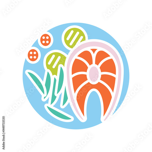Ketogenic diet color flat icon for digital and print projects.