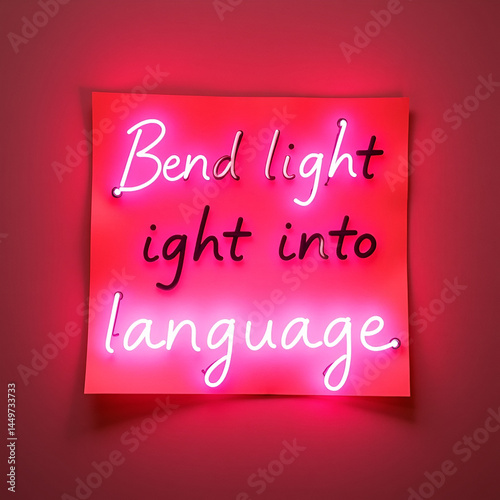 Neon artist's Post-it reads 