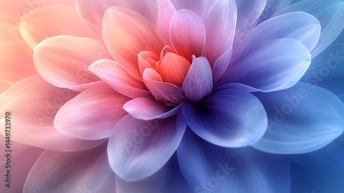 Translucent petals in gradient color scheme