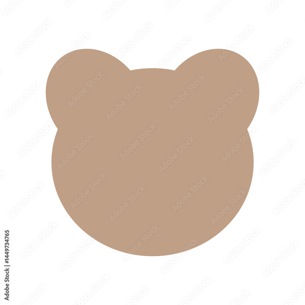 Teddy bear head shape. Flat cartoon character vector design isolated illustration. Teddy bear head shape. Flat cartoon character vector design isolated illustration.