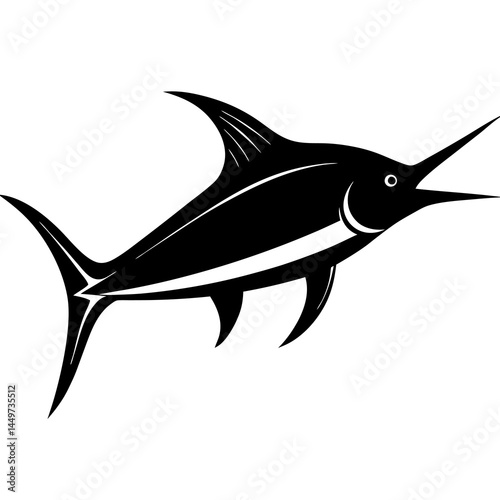 marlin fish vector icon white background