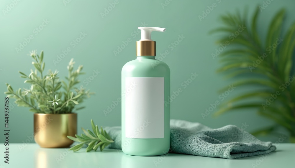 Shampoo bottle mockup with customizable label. Blank product template for cosmetic branding design presentation. Cylindrical dispenser with pump, bathroom, shower product concept. Shampoo bottle mockup with customizable label. Blank product template for cosmetic branding design presentation. Cylindrical dispenser with pump, bathroom, shower product concept.