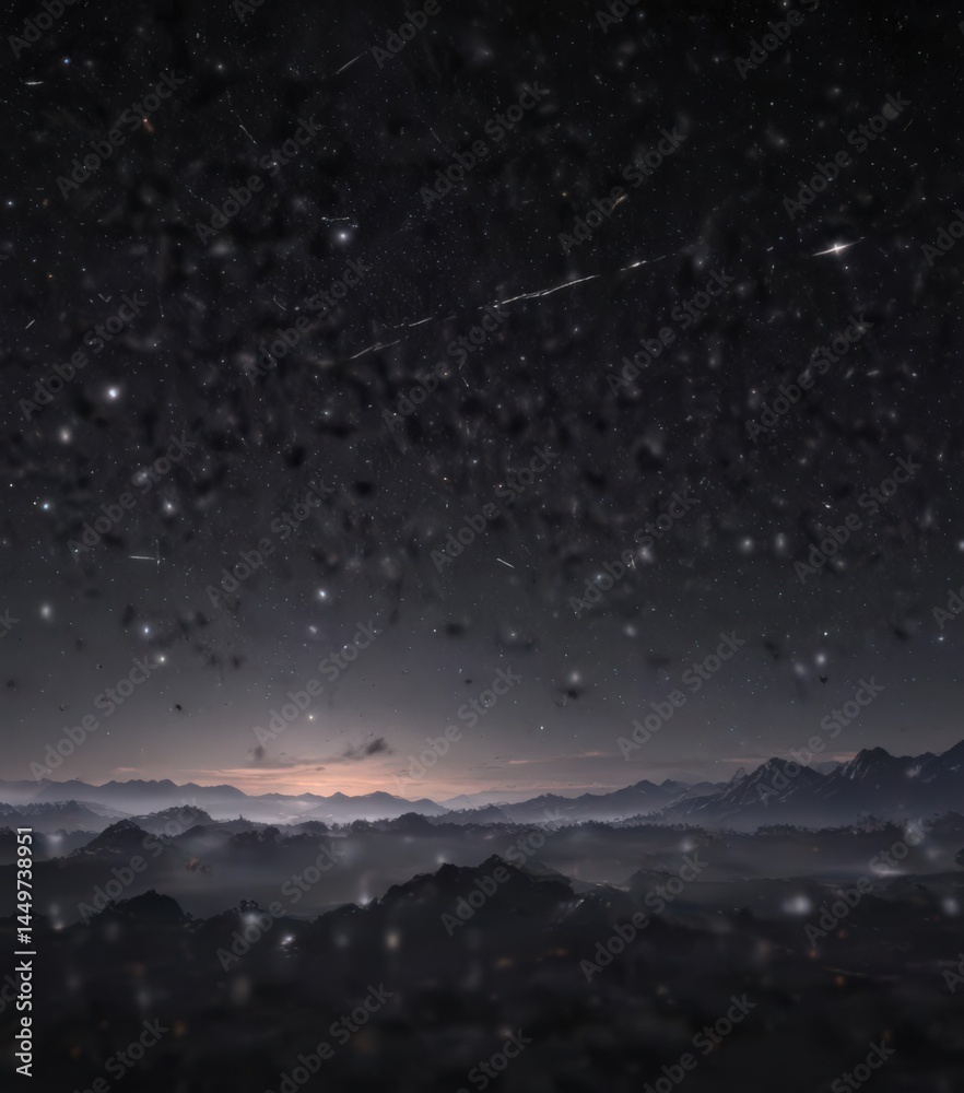 Naklejka premium Black velvet sky, countless diamond-like stars , galaxy, vast, background