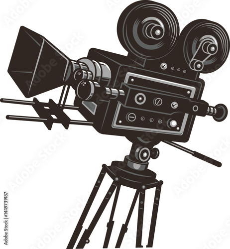 movie camera and film reel