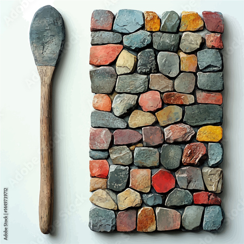 watercolor of Moroccan Mosaic Tile Shaping Tool, vector, isolated on a white background.
