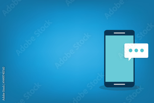 New message notification concept on smartphone. New email pop up. Incoming, open messaging. Chatting, mail, post, letter symbol, sign, emblem with new notification on phone or website
