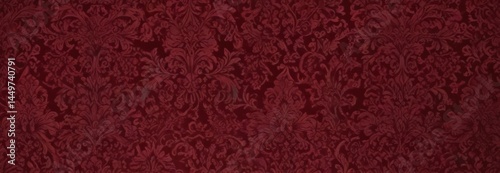 Burgundy velvet damask, intricate details, seamless pattern ,  red,  burgundy
