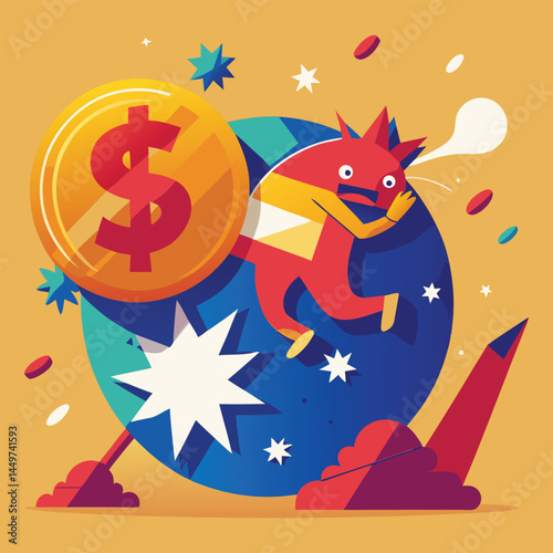 Australian Dollar in Trouble vector