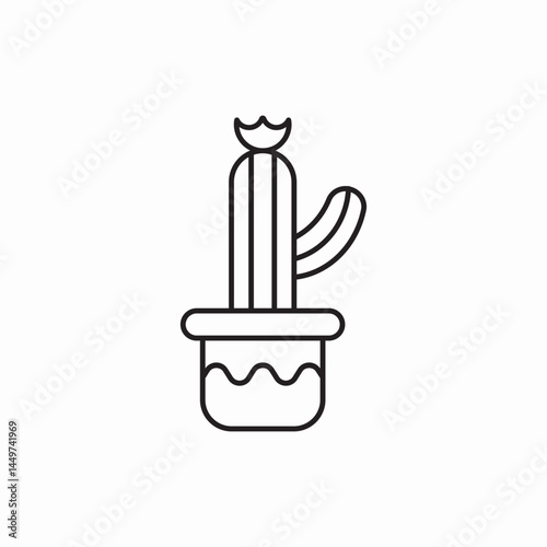 Cactus desert plant nature icon vector sign