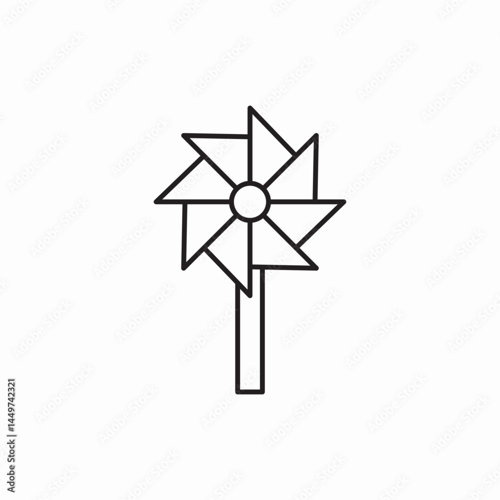 Garden windmill spinning toy icon vector sign Garden windmill spinning toy icon vector sign