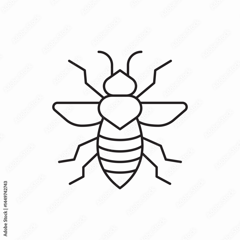 Obraz premium Insect bug nature pest icon vector sign