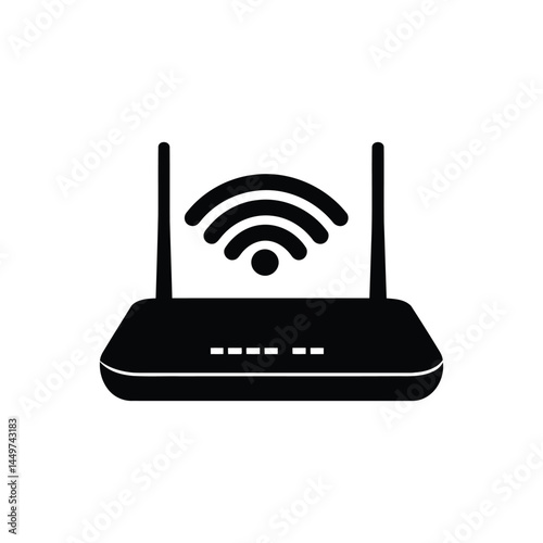 Router Icon Silhouette Vector Logo Wifi Connection Symbol