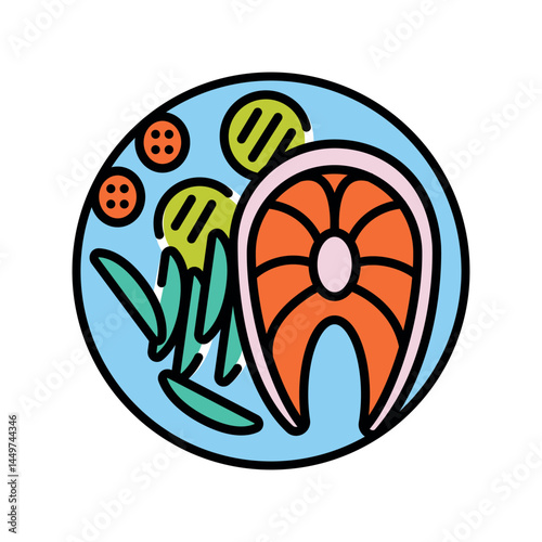 Ketogenic diet color flat icon for digital and print projects.
