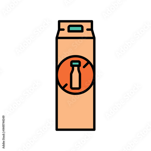 Lactose free color line icon for digital and print projects.