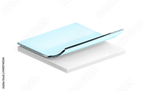 Two wavy layers with realistic shadows. Vector illustration isolated on white background. Great infographic for your product. EPS10.