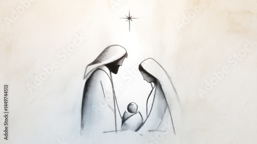 close up of the holy nativity with baby jesus, mary and joseph. related to christmas, birth of jesus, religion, celebration.