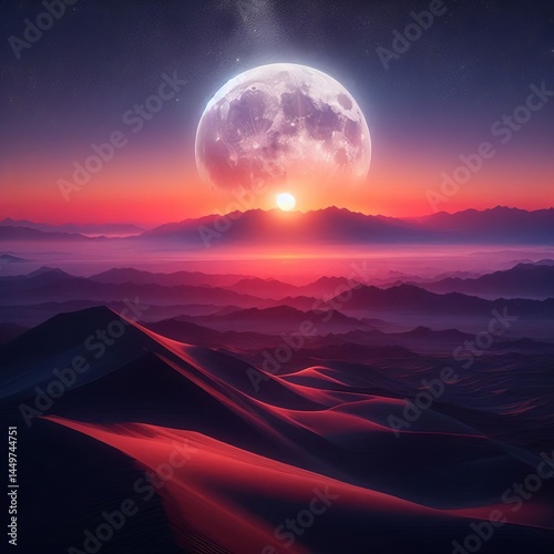 Moonset The below the horizon