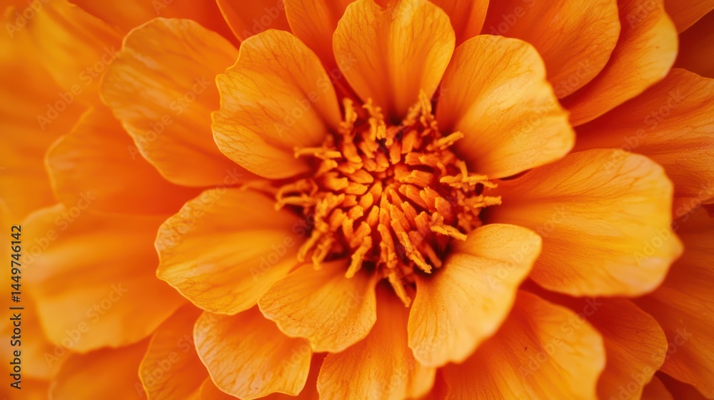 Fototapeta premium Bright orange marigold petals with a bold look.